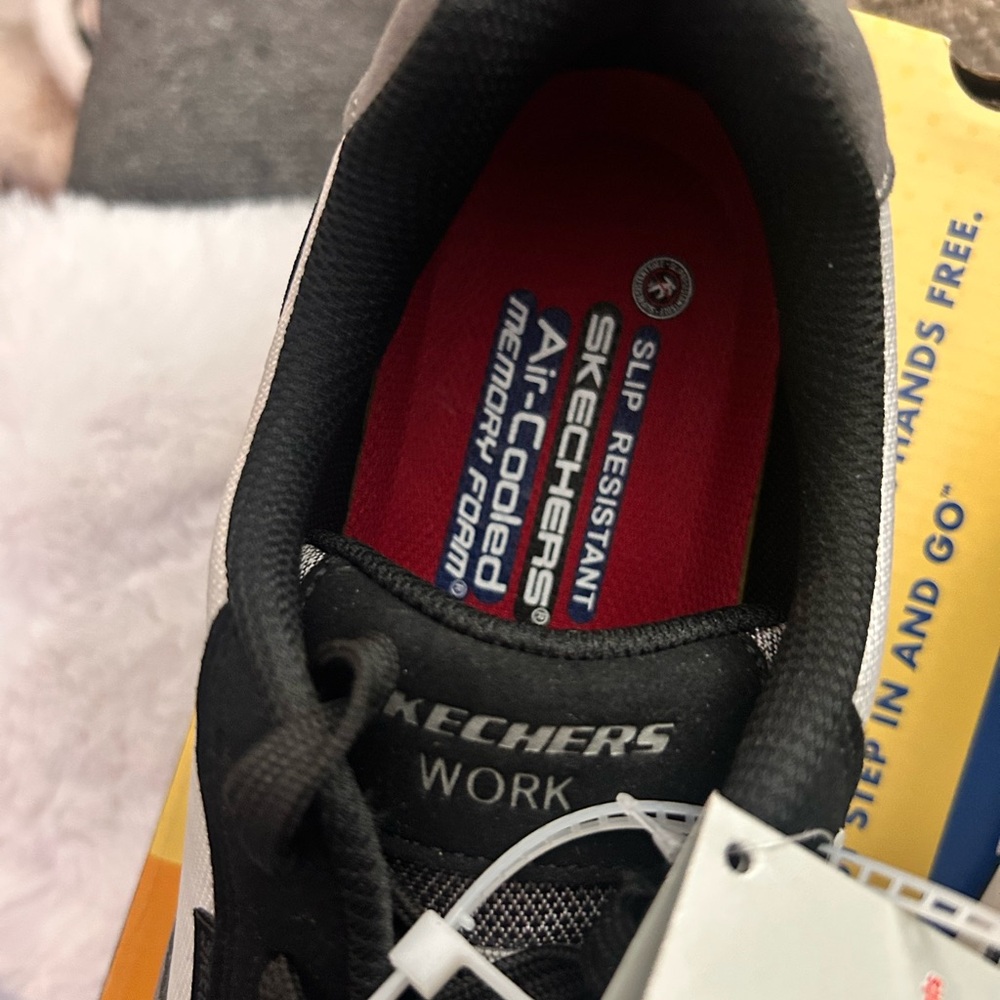 Men’s Skechers Work Black and Gray Shoes - Picture 8 of 11